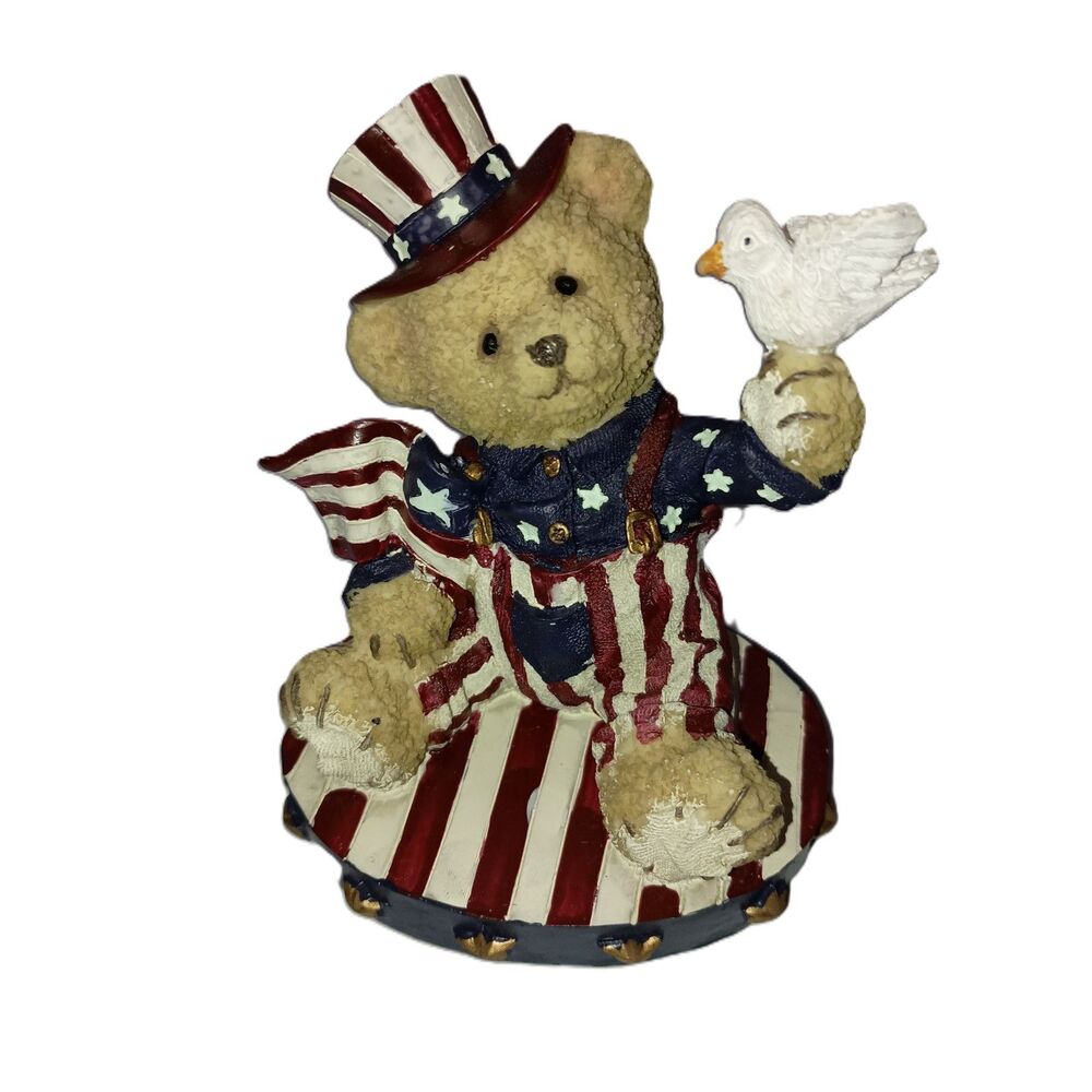 Rite Aid:  Americana Themed Bear with Dove Figurine